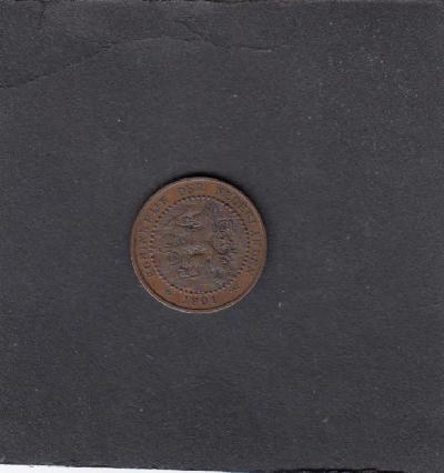 Beschrijving: 1 Cent WILHELMINA  